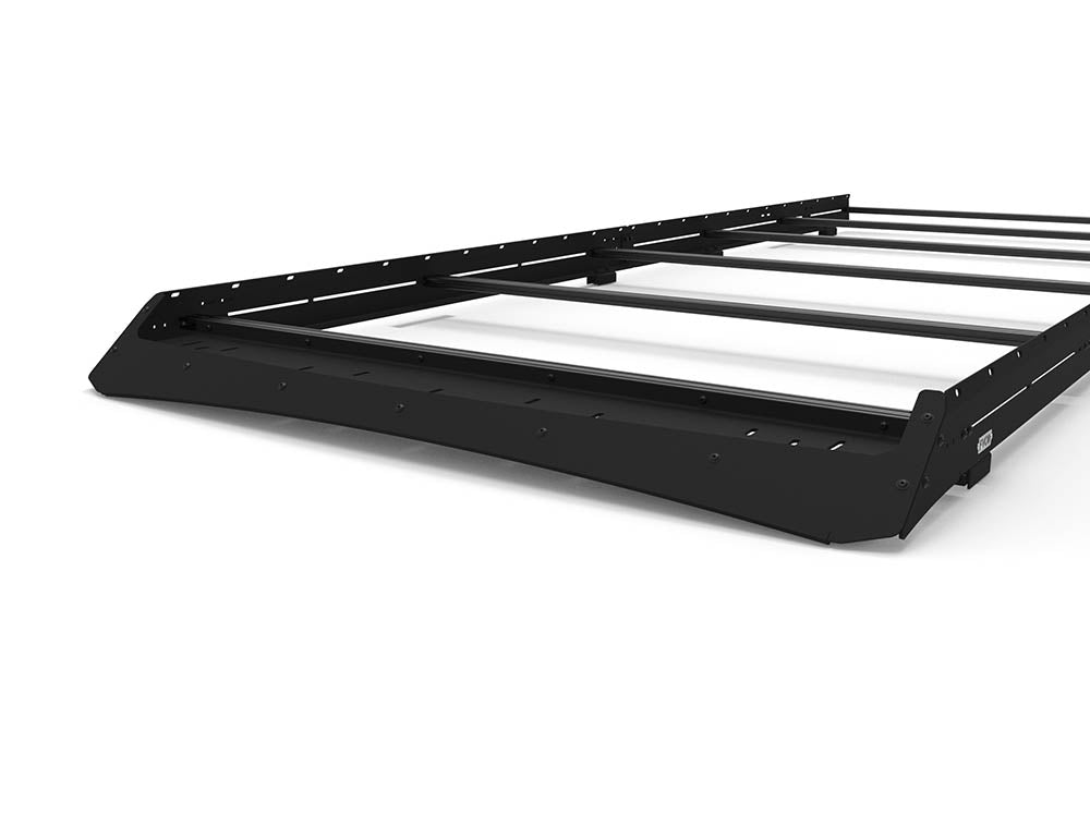Front view of Ram Promaster 159" High Roof Roof Rack with light bar compatible fairing