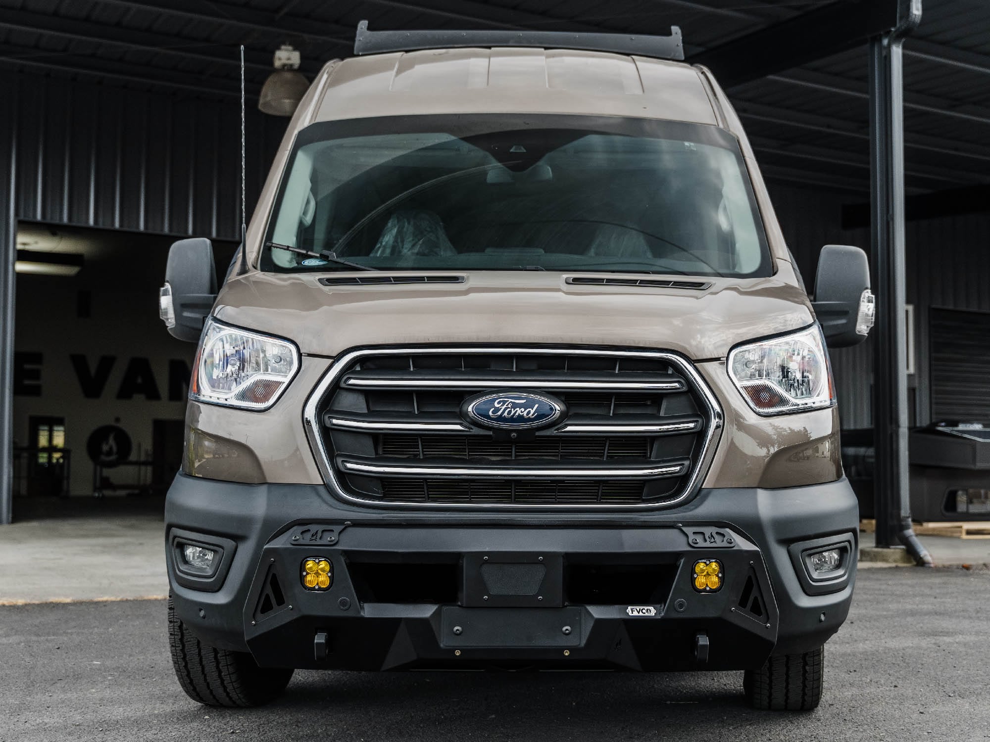 Ford Transit Core Front Bumper installed on camper van