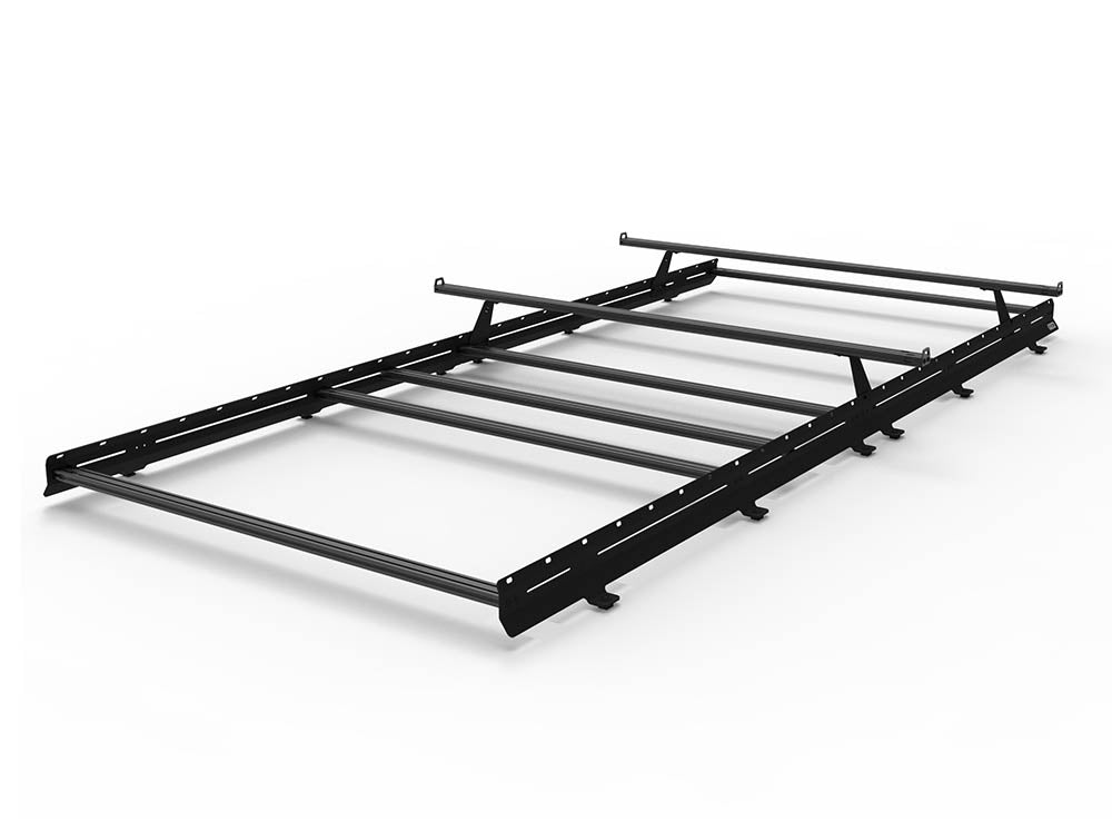 High bar kit example on Sprinter Low Pro Rack with overhang crossbar option