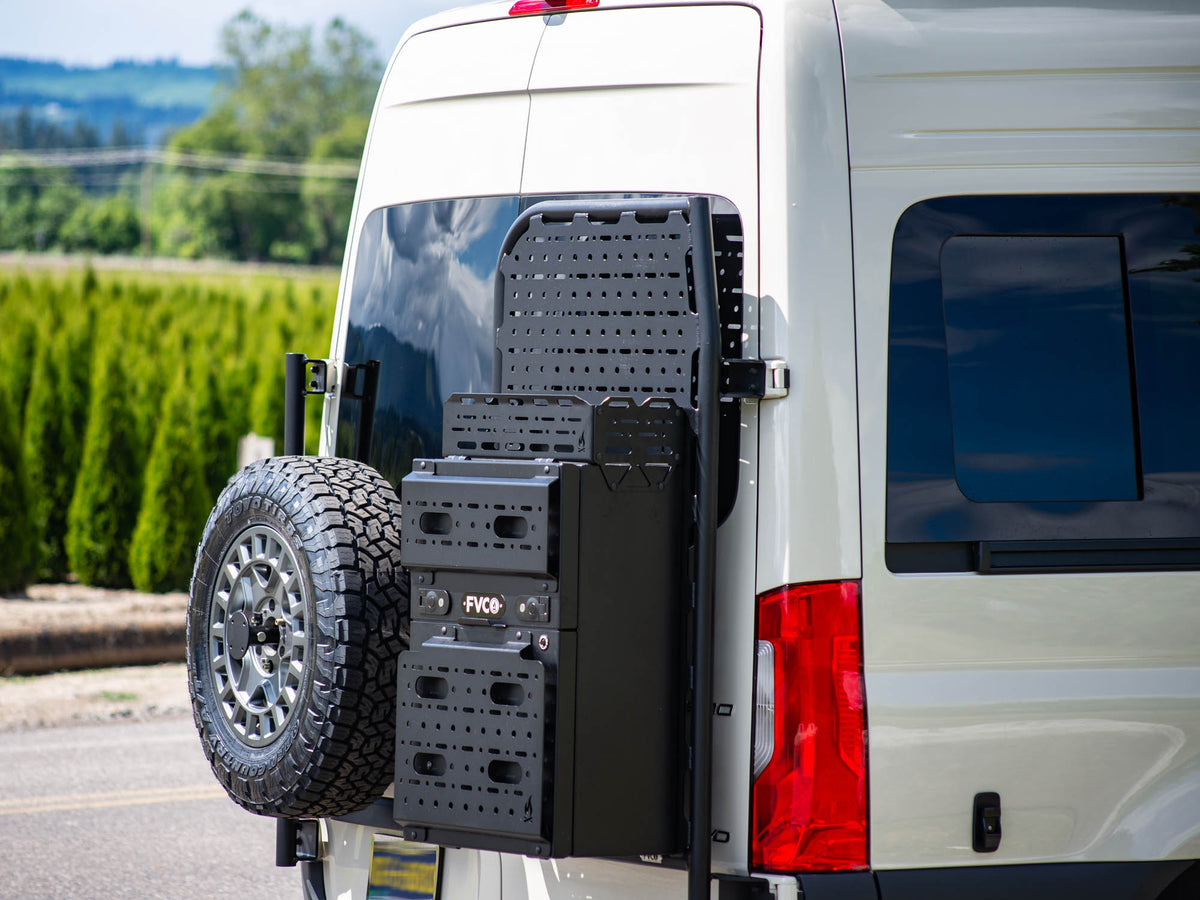 Slim Rear Storage Box Topper installed on rear door platform