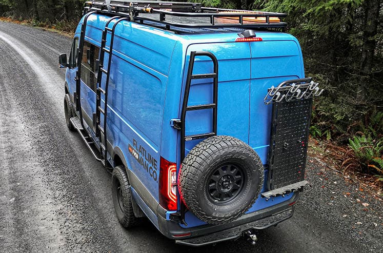 Rear Ladder and Tire Carrier on Sprinter 170