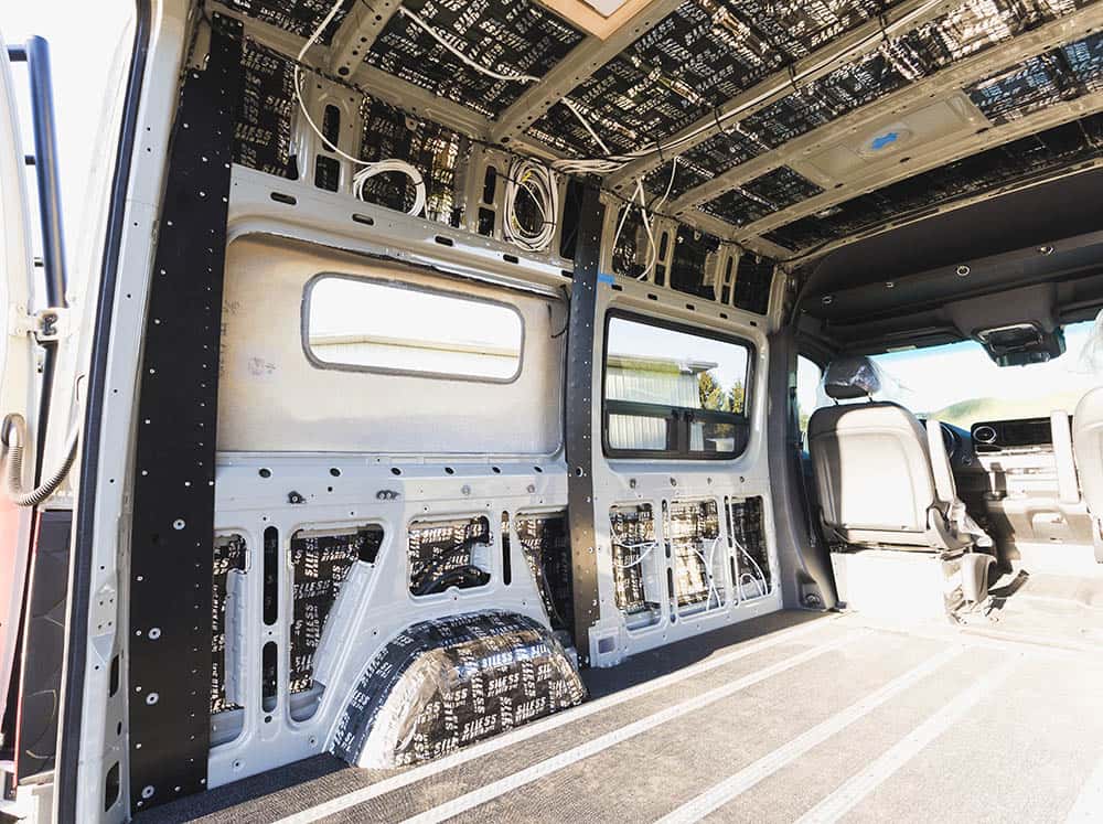 Sprinter Van Bed Brackets installed in a van