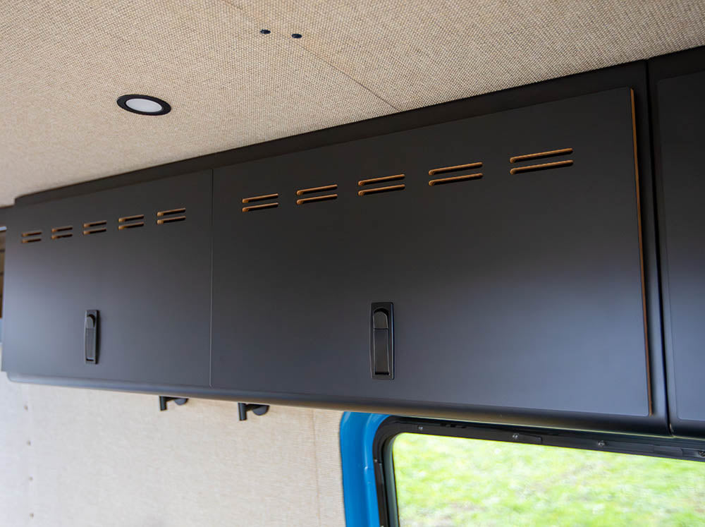 Mercedes Sprinter Van 48-inch upper cabinets in black