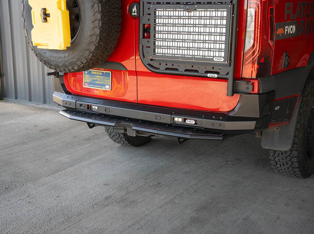 Rear plate step for sprinter camper vans