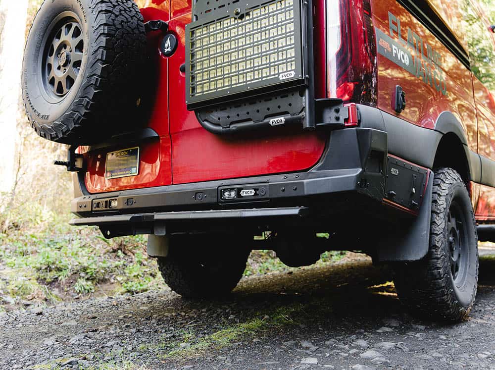 Sprinter Rear Bumper installed with Sprinter Rear Plate Step