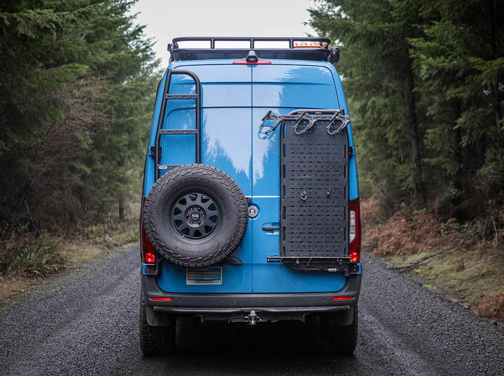 Mercedes Sprinter 170 camper van with Sprinter Rear Ladder and Tire Carrier