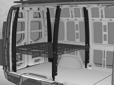 x-ray view of Sprinter Van Bed Brackets in a van