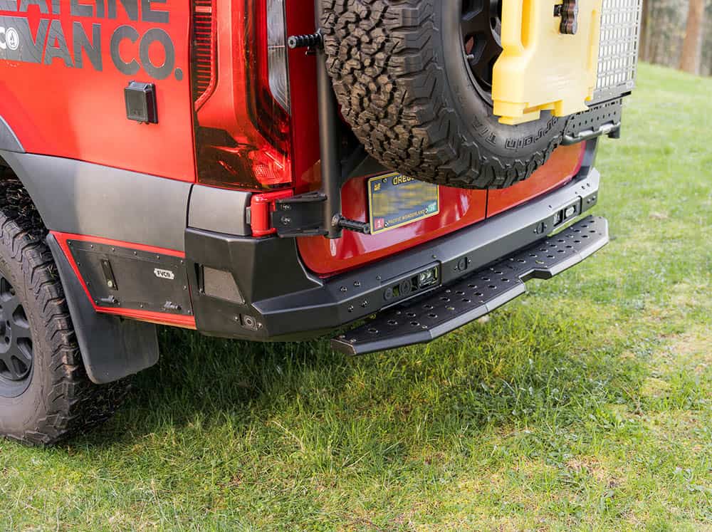 Sprinter Rear Bumper installed on camper van