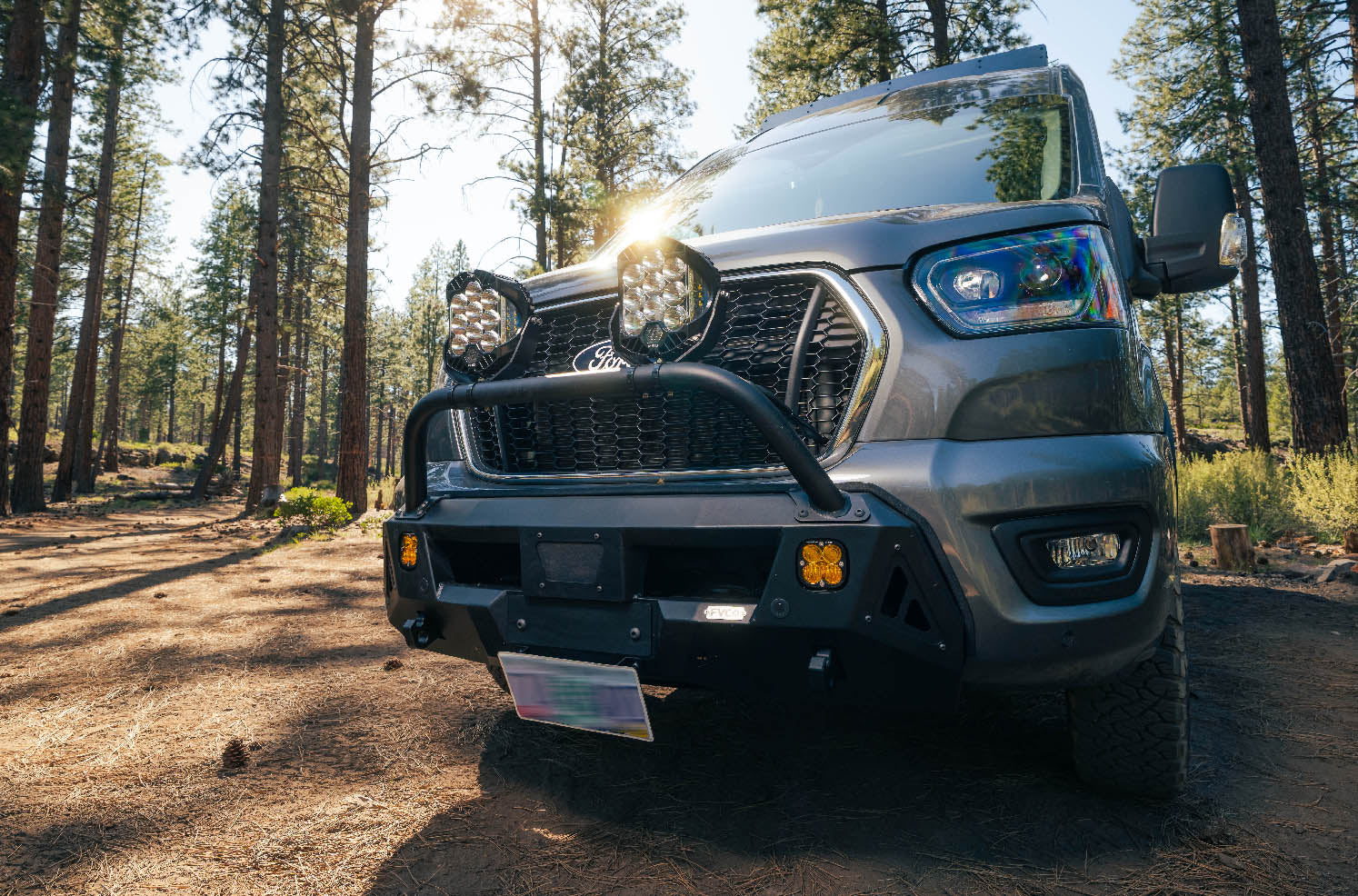 View of Transit Van Core Front Bumper without bull bar installed