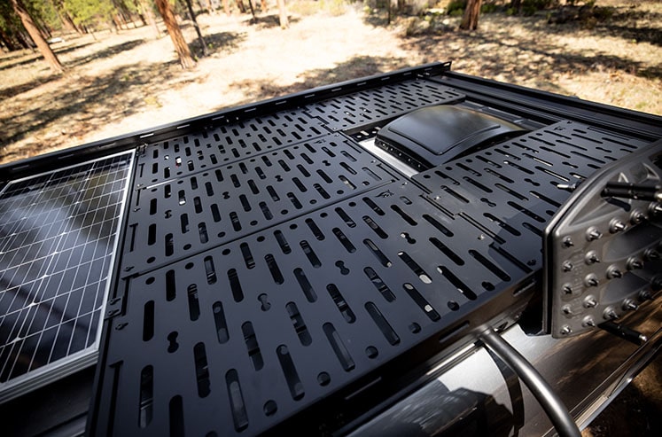 Universal Decking Panels on Sprinter Standard Rack with Solar Panel