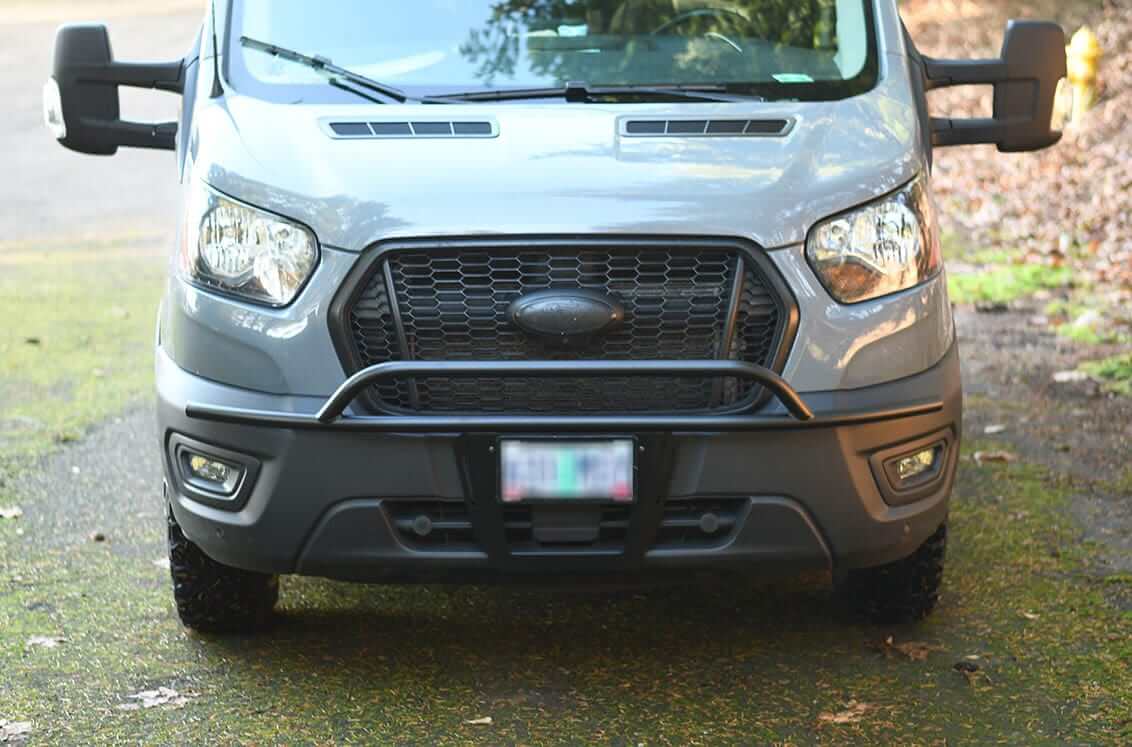 Front view of Transit nudge bar or bumper bar