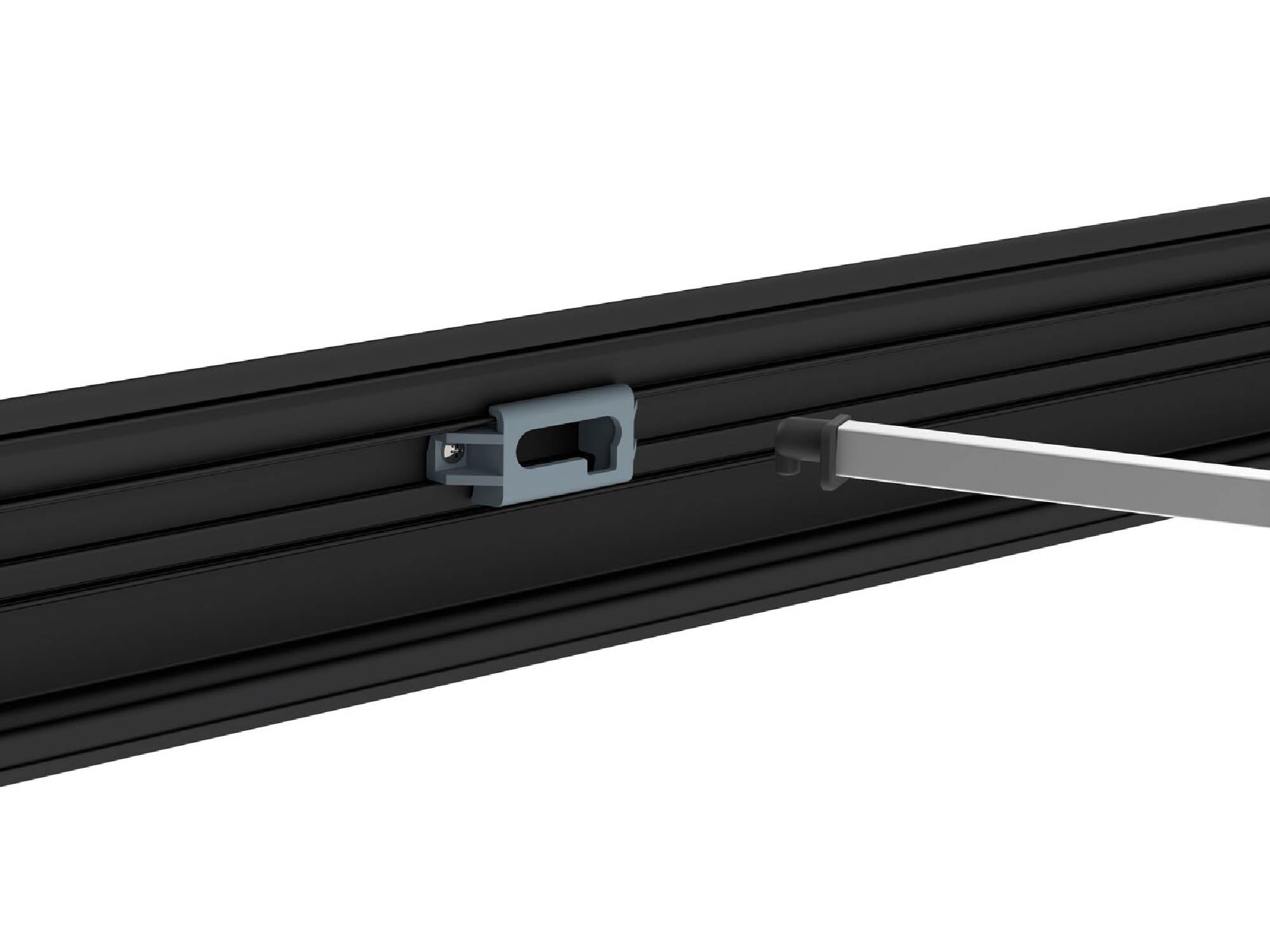 Showing how the Fiamma telescoping rafter arms for F80s connects to hold the awning stable