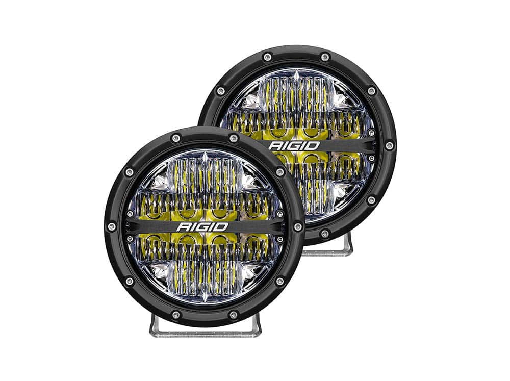 Pair of 6 inch round off road lights from Rigid Industries for adventure vans