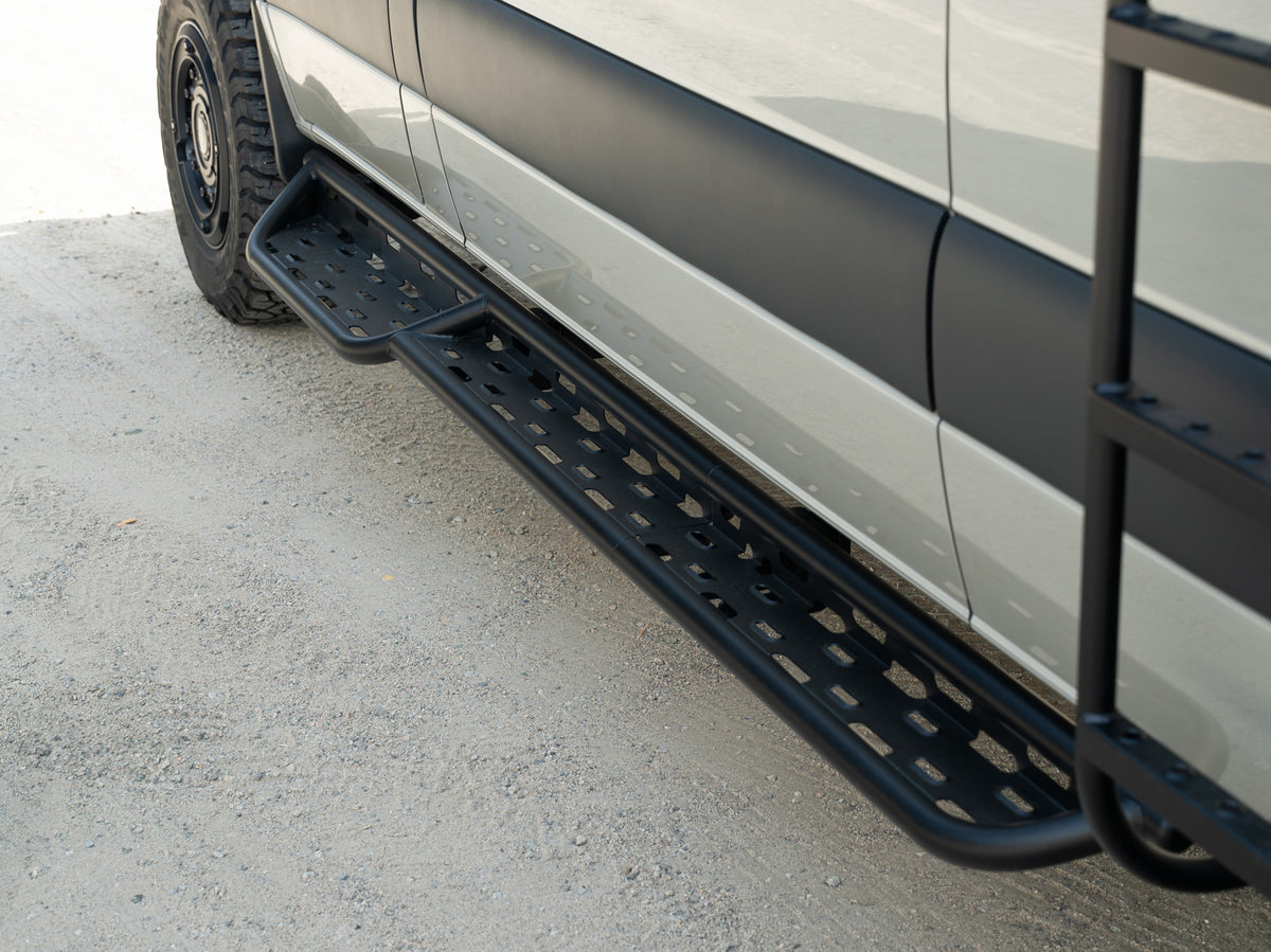 Sprinter Aluminum Side Steps for easy access installed 