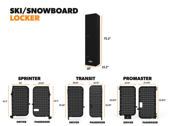 Ski & Snowboard Storage Locker for Vans | Flatline Van Co.