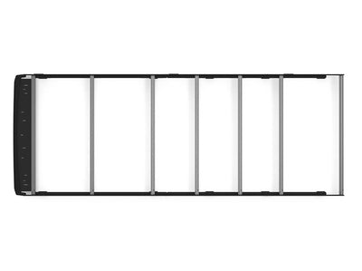 Top view of Ram Promaster 159" High Roof Extended Roof Rack with light bar compatible fairing