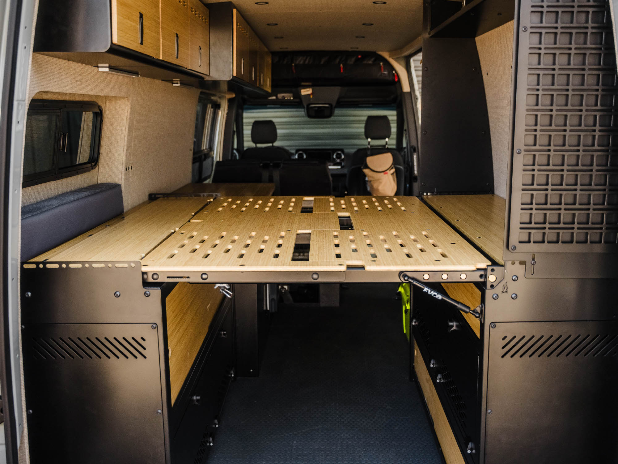 Mercedes-Benz Sprinter Van Murphy Bed with queen-sized platform