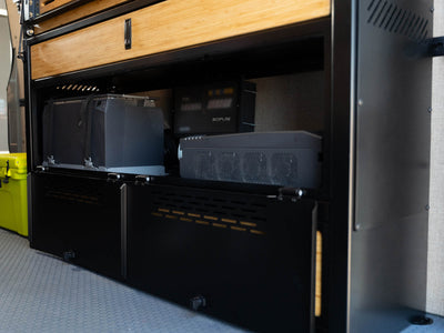 Using the built-in Sprinter Murphy Bed storage as electrical cabinet