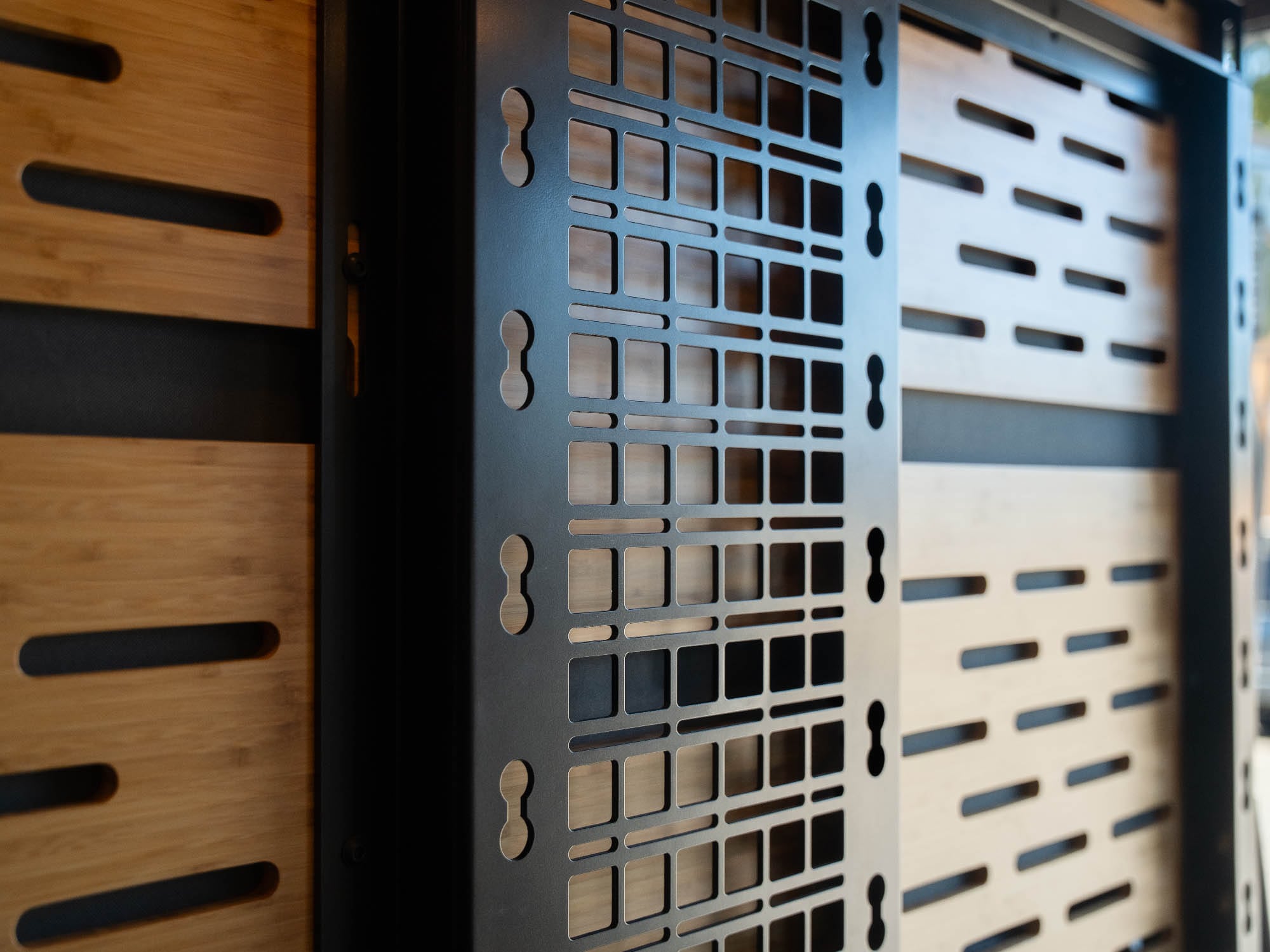 Detail image of Molle panel on Sprinter Murphy Bed System