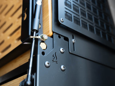 Sprinter Murphy Bed with gas struts and safety locking pin