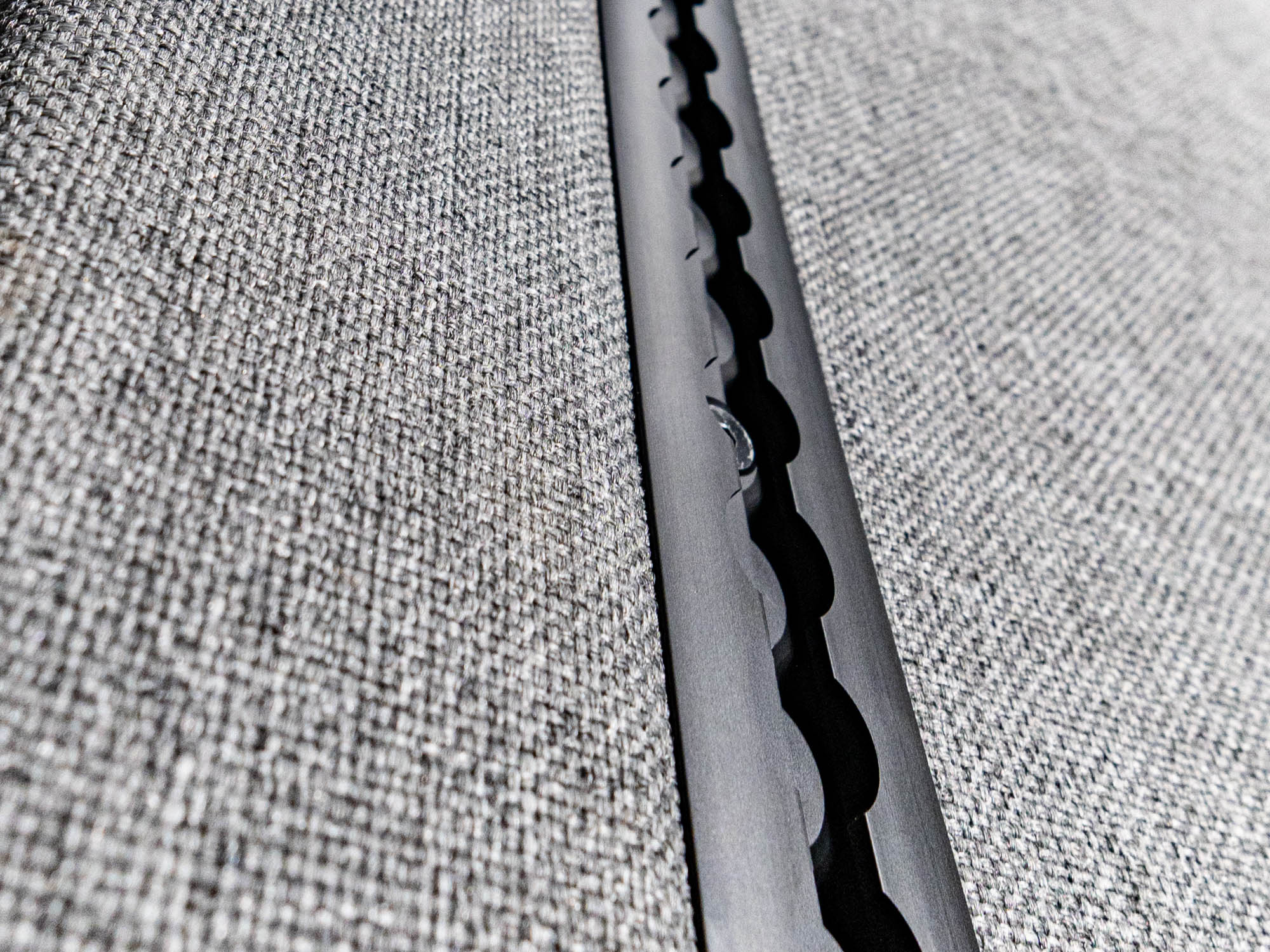Close up view of Sprinter Flush Mount L-Track for camper vans