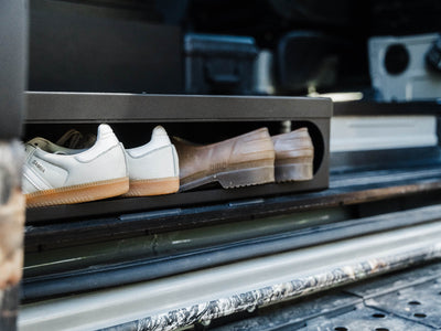 Shoes stored in the Sprinter Step Extension