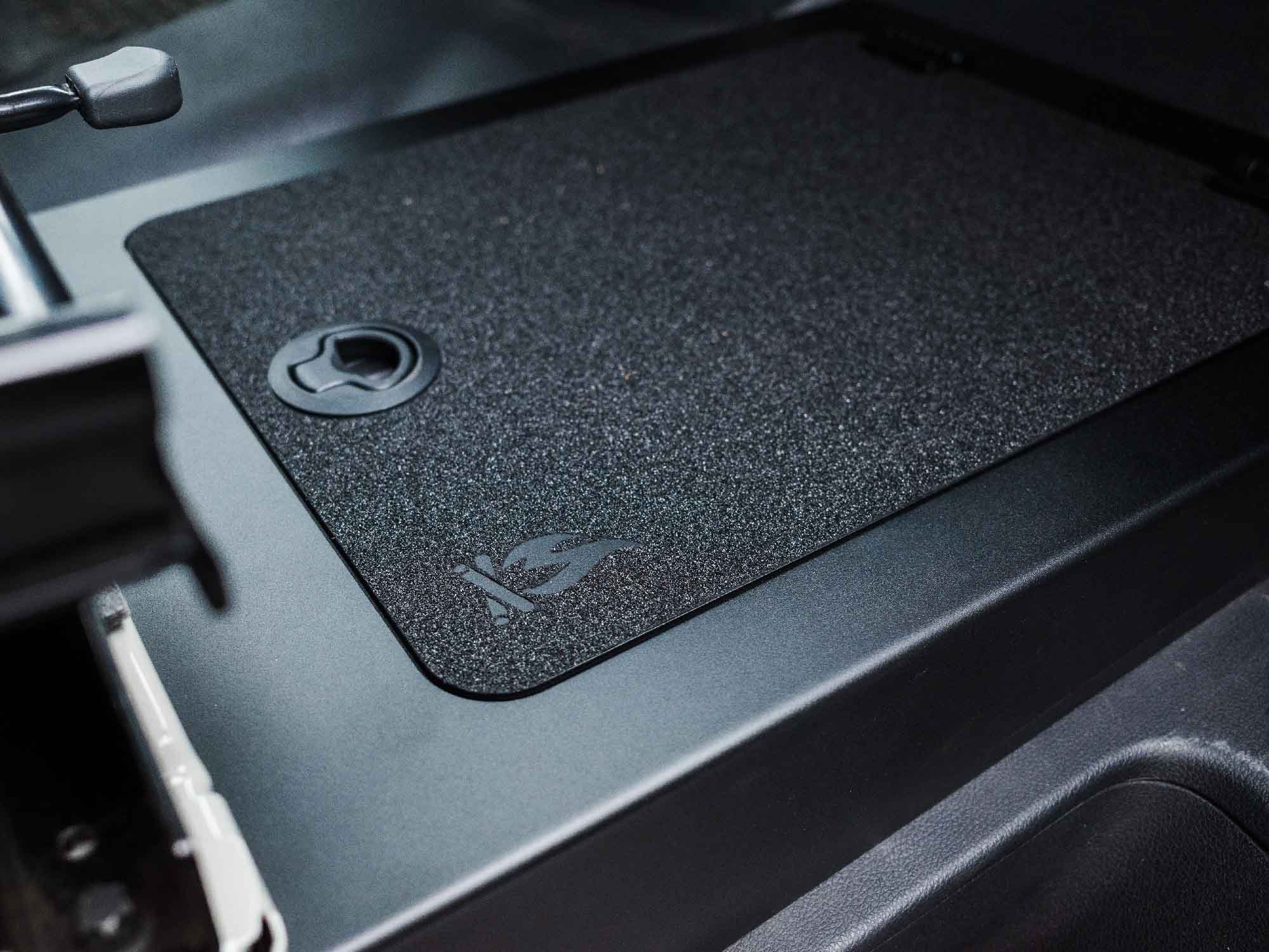 Non-skid protection on Sprinter Van Passenger Floor Riser Storage Compartment