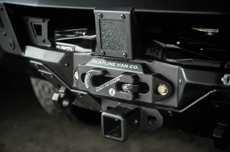 Warn Winch installed with FVC Winch fairlead on Sprinter Van Core Front Bumper