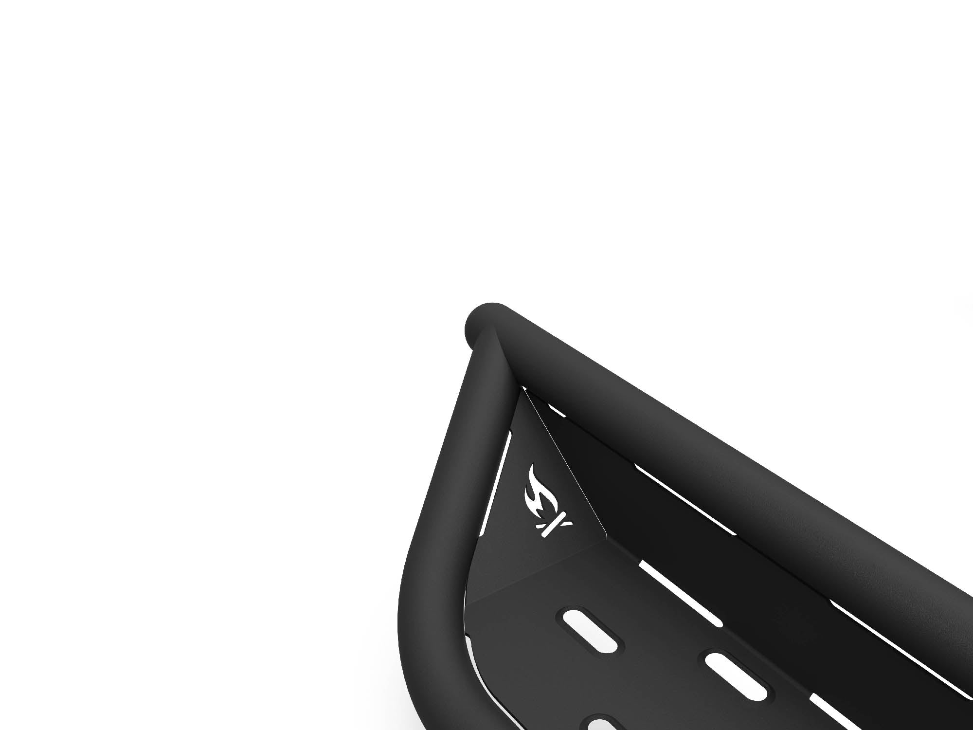 Detail view of logo cutout in Winnebago Ekko Sprinter Side Steps