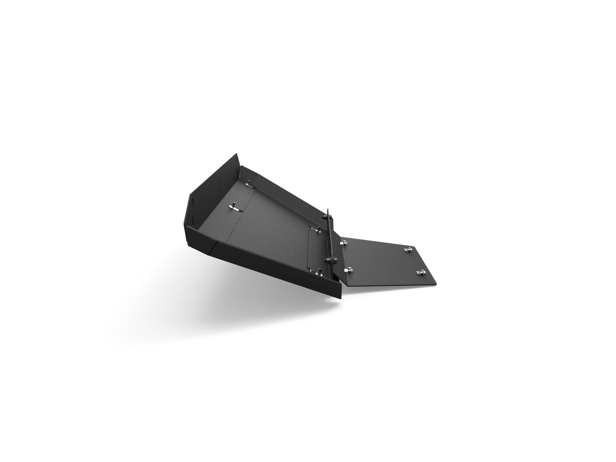 Side view of uninstalled Sprinter Van Skid Plate for AWD vans with 2" lift