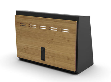 Sprinter 20" Shallow Upper Cabinet in black with bamboo door