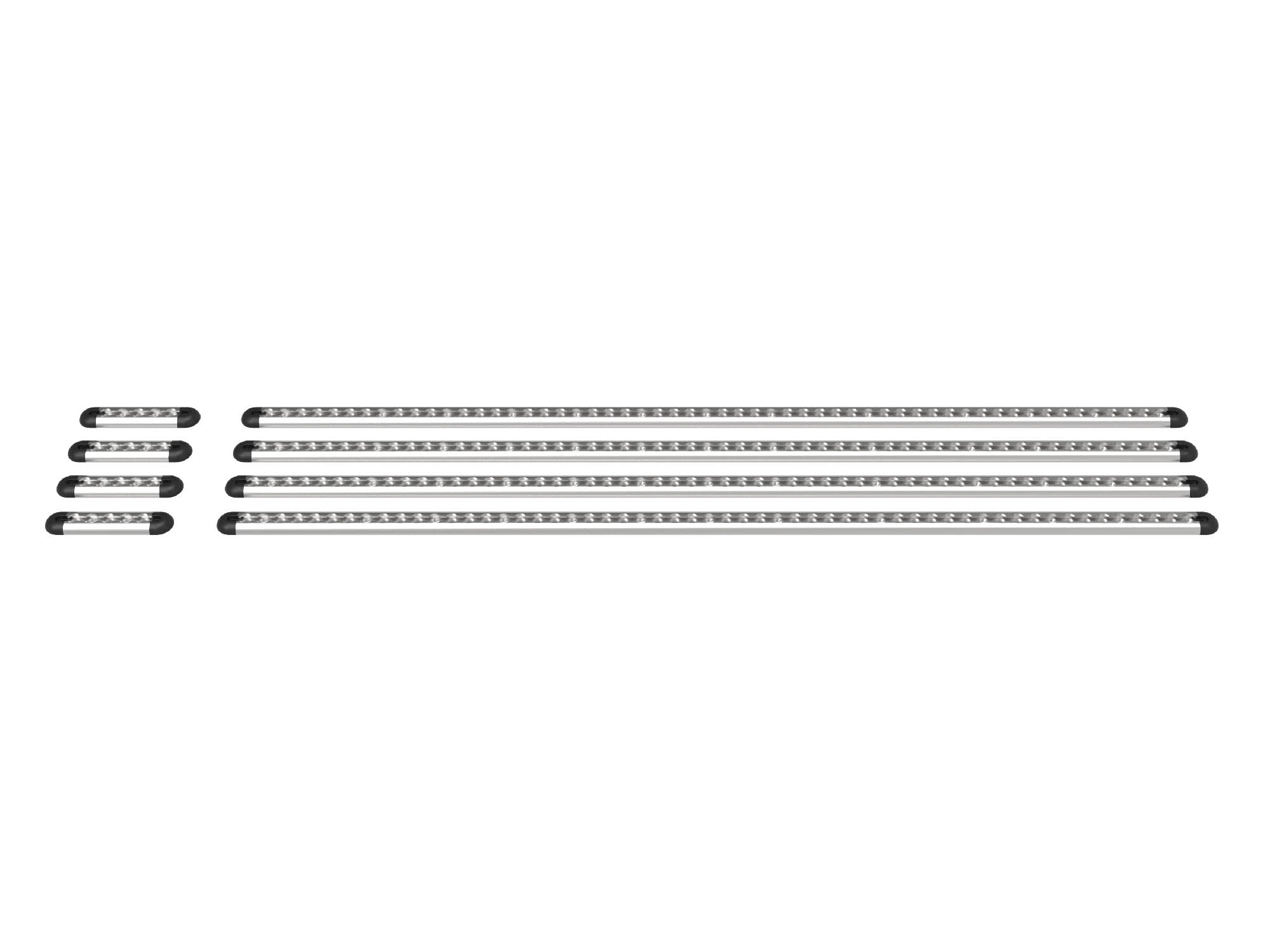 Side view of Transit Bed Bracket L-Track for Ford Transit 148 High Roof Vans with bed brackets