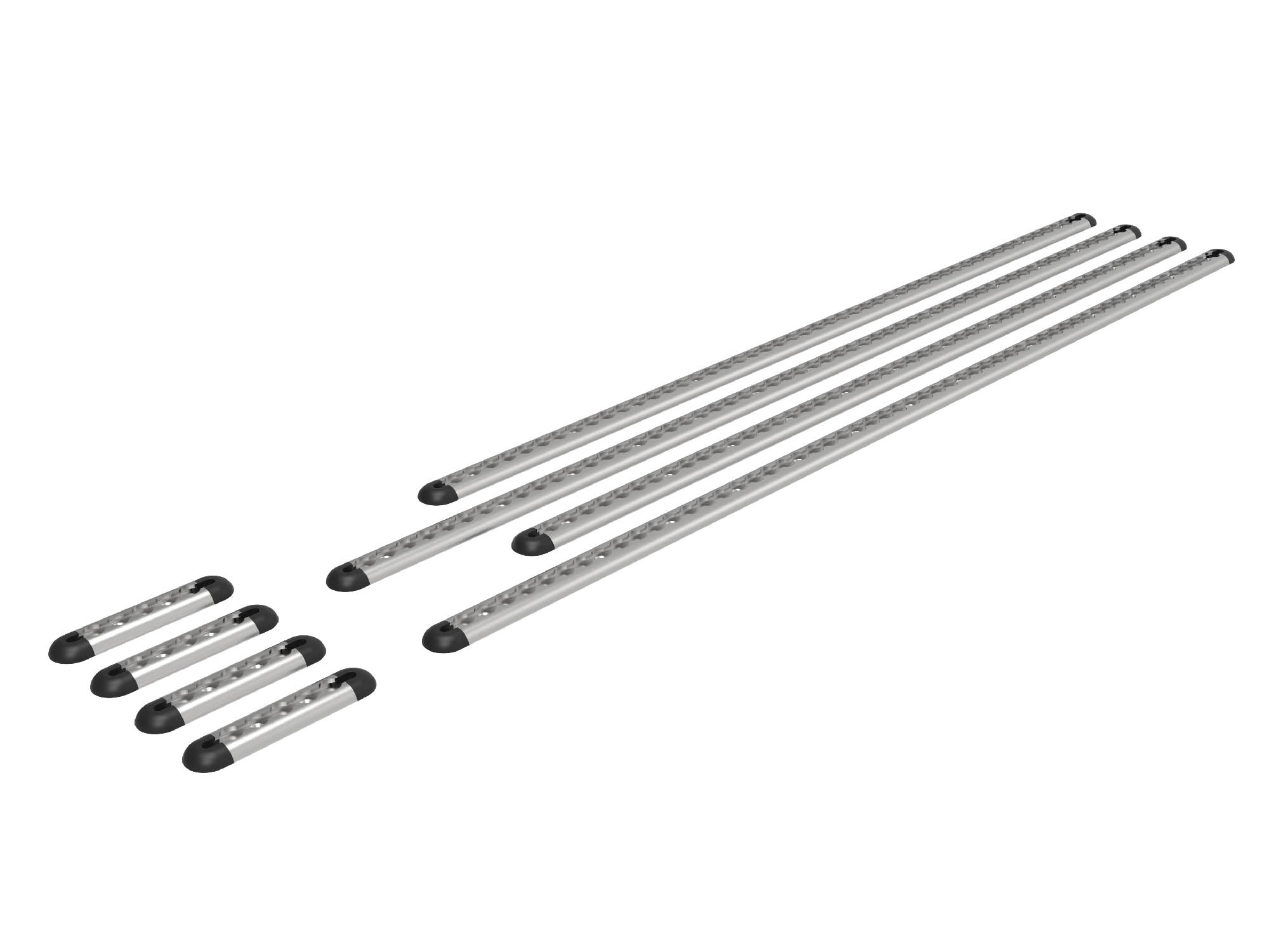 Transit Van Bed Bracket L-Track Kit in silver for 148 High Roof Extended Ford Transit Camping Vans