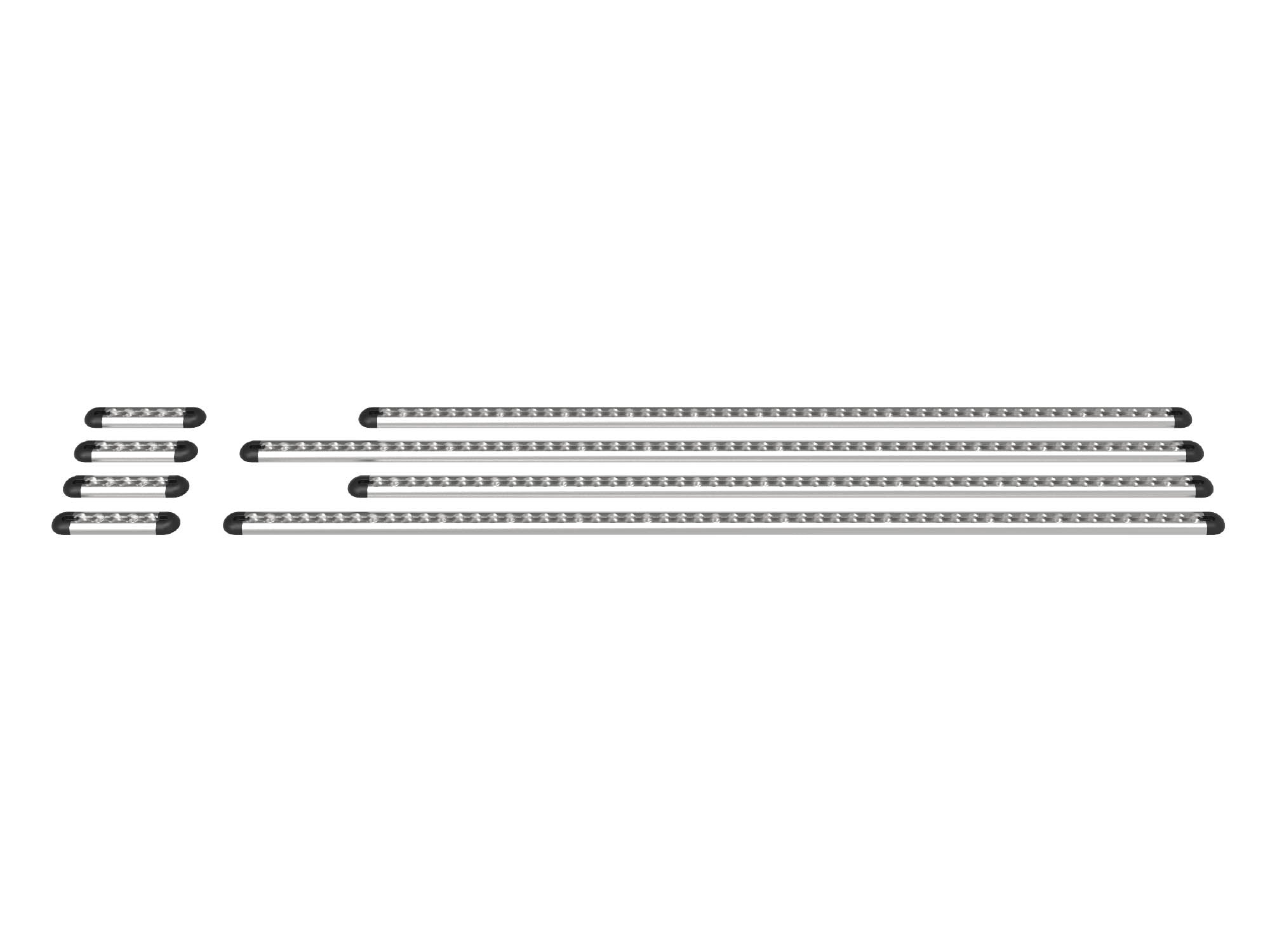 Side view of Transit Bed Bracket L-Track for Ford Transit 148 Extended High Roof Camper Vans with bed brackets 