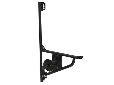 Angled view of Transit van rear tire carrier