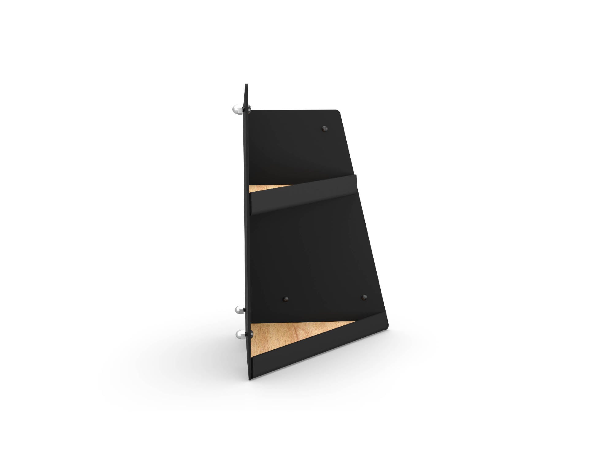 Front view of right-side Transit Angled Shelf in Shallow-depth option