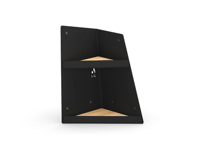 Angled view of Transit Van Angled Shelf in shallow-depth option for right-side of cabinets
