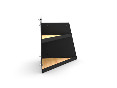 Front view of right-side, full-depth Transit Van Angled Shelf 