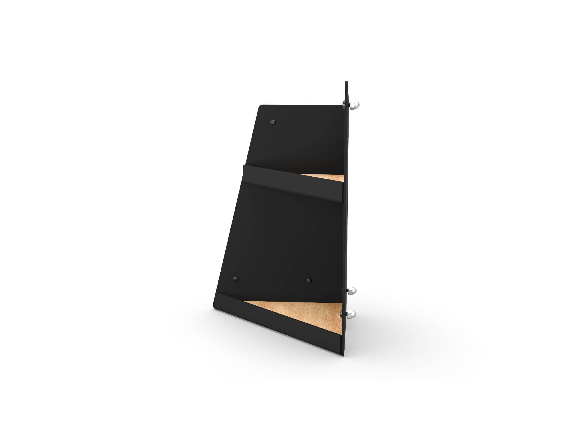 Front view of left-side Transit Angled Shelf in Shallow-depth option