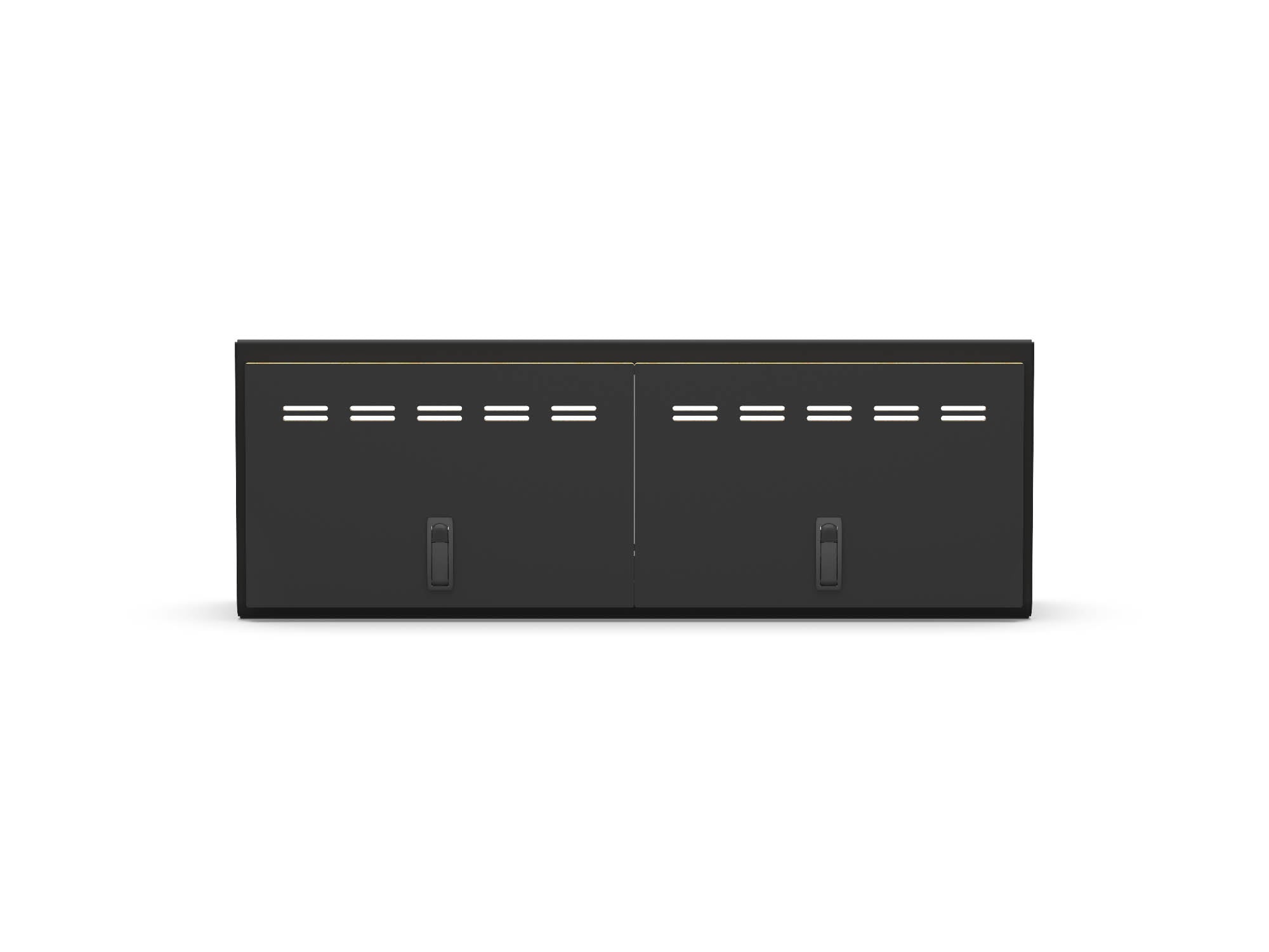 Front view of Transit 40 inch Shallow-Depth Upper Cabinet with black doors