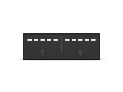 Front view of Transit 40 inch Shallow-Depth Upper Cabinet with black doors