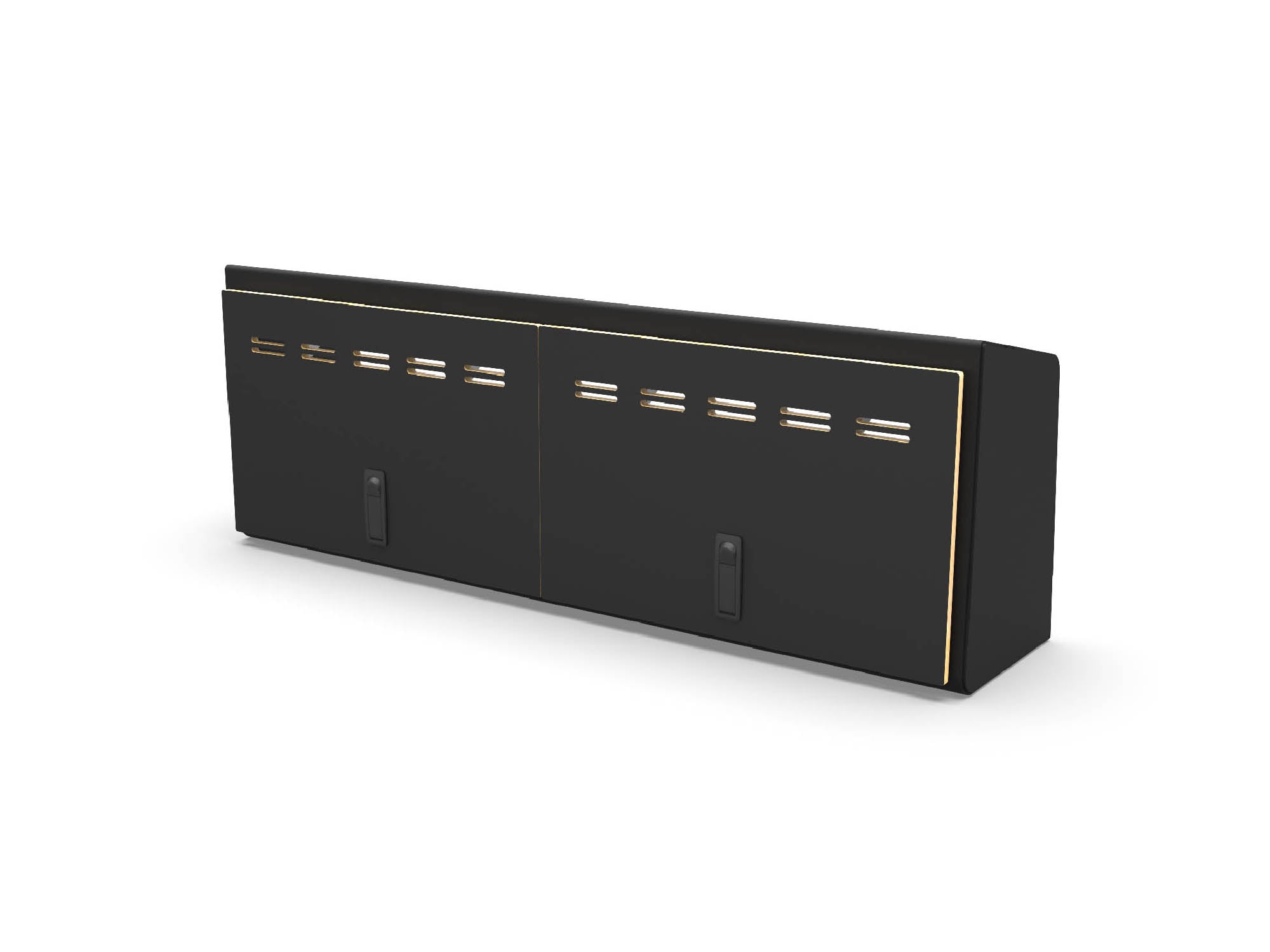 Transit Van 40" Shallow Upper Cabinet with black base and black doors