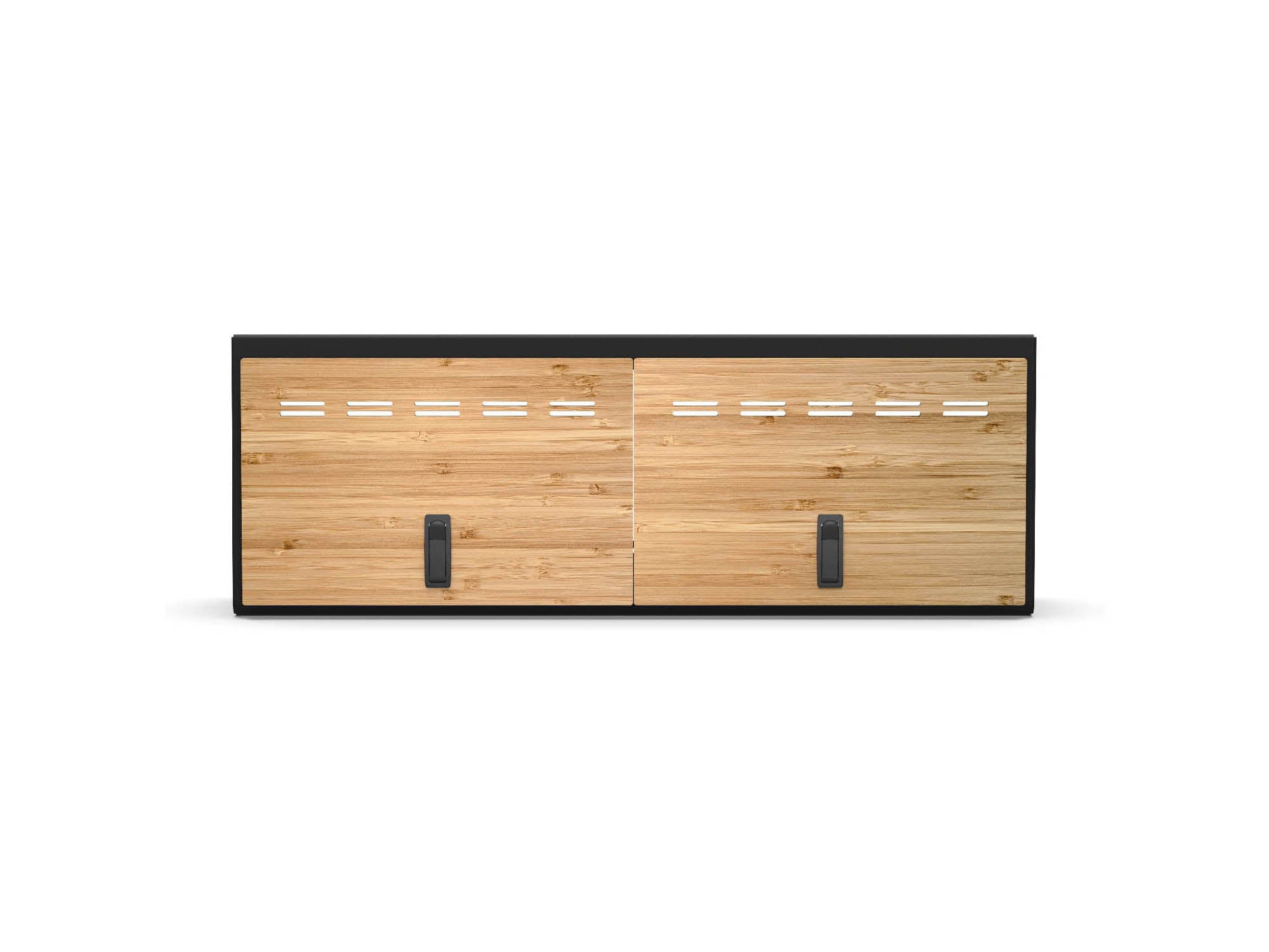 Front view of Transit 40" Shallow Upper Cabinet with two doors, built-in vents, latch to open