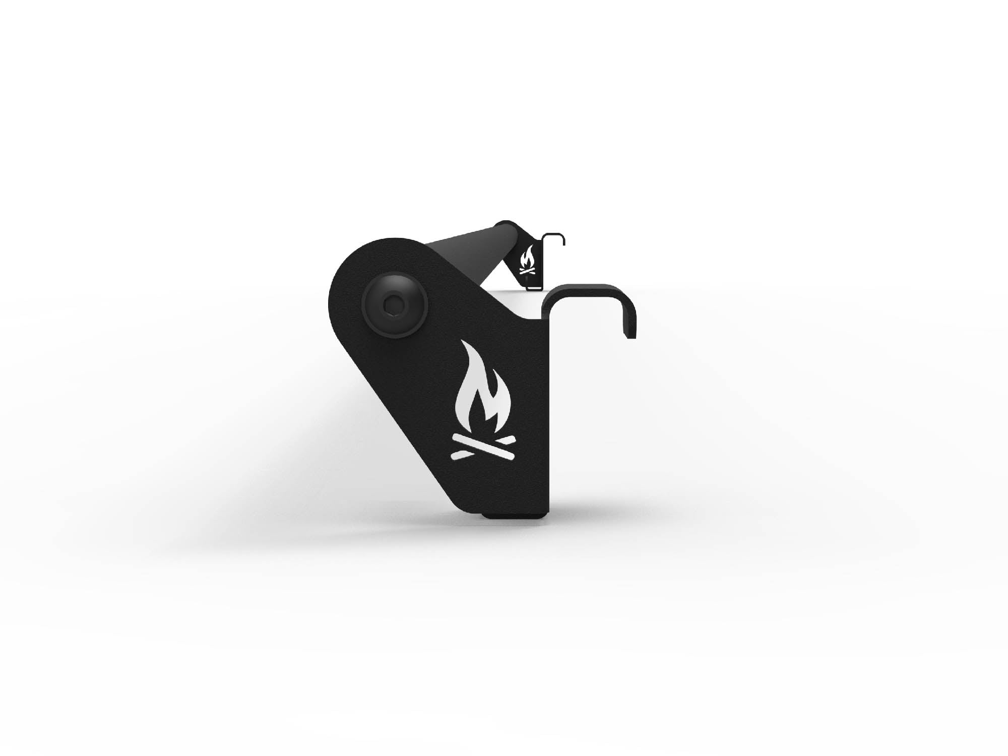 Detail view of logo cutout in Transit Van Headliner Shelf Curtain Rod