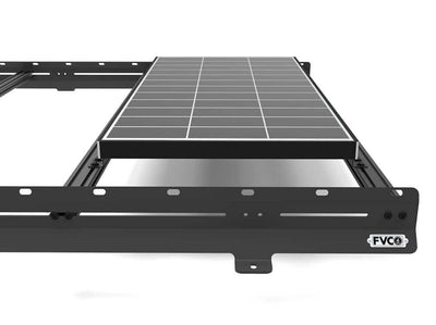 Solar panel brackets in raised mount orientation