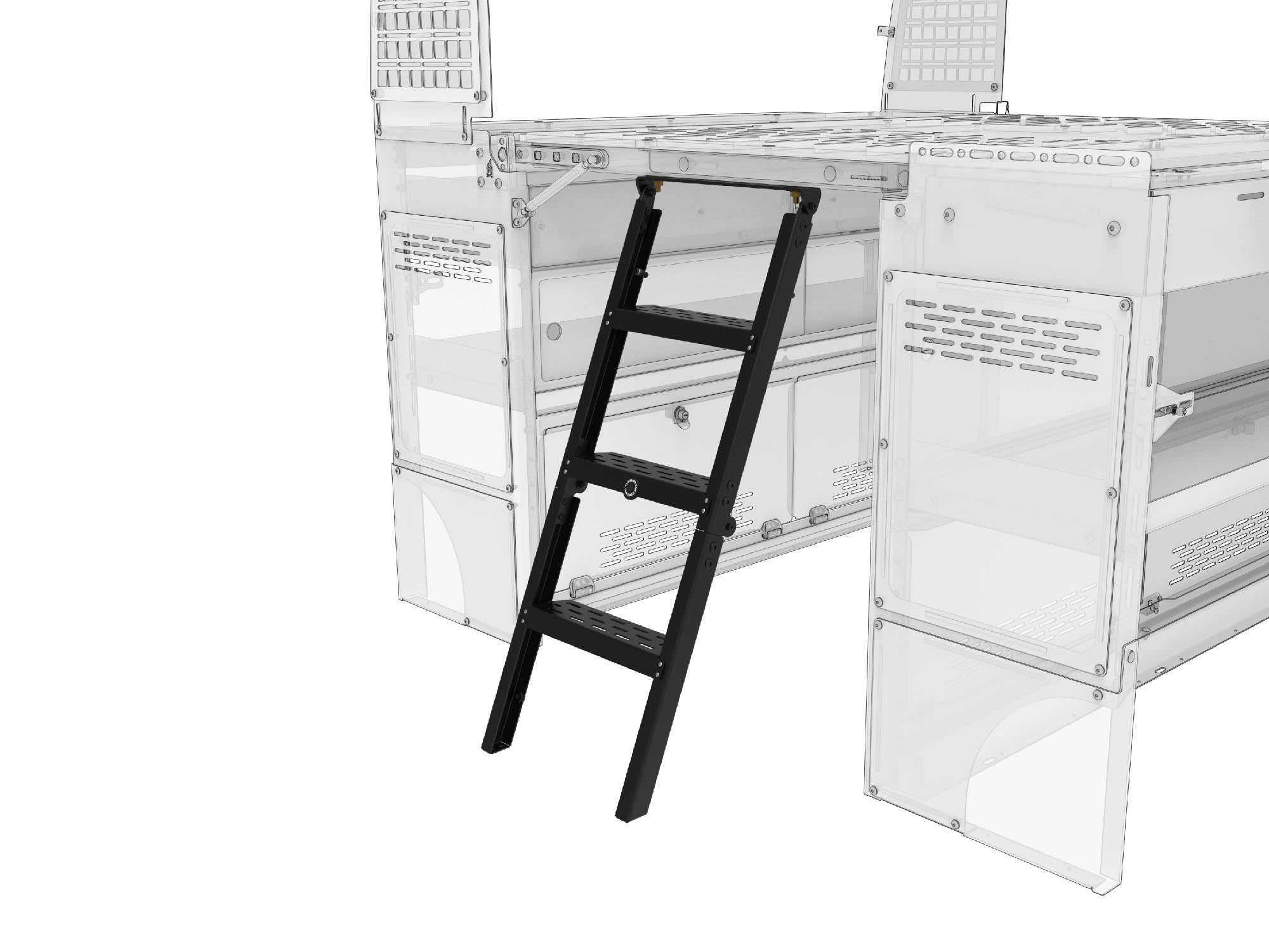 Rendered view of Murphy Bed Ladder with Sprinter Murphy Bed