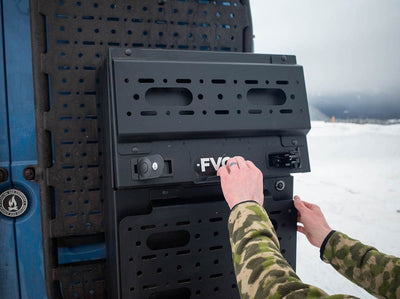 Opening top door of Slim Rear Storage box