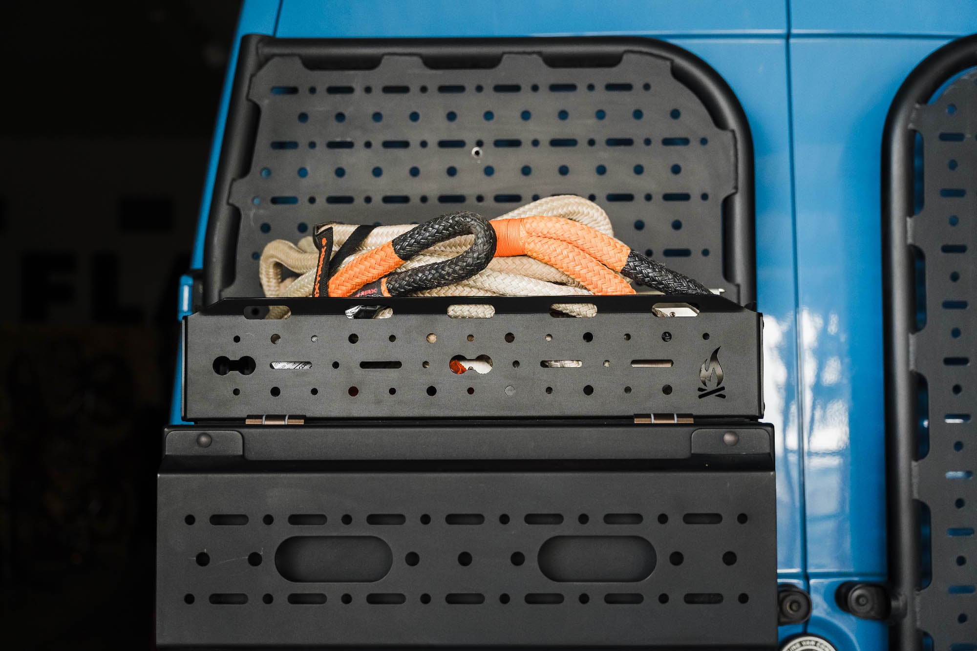 Rear Storage Box Topper adding more storage on Sprinter van