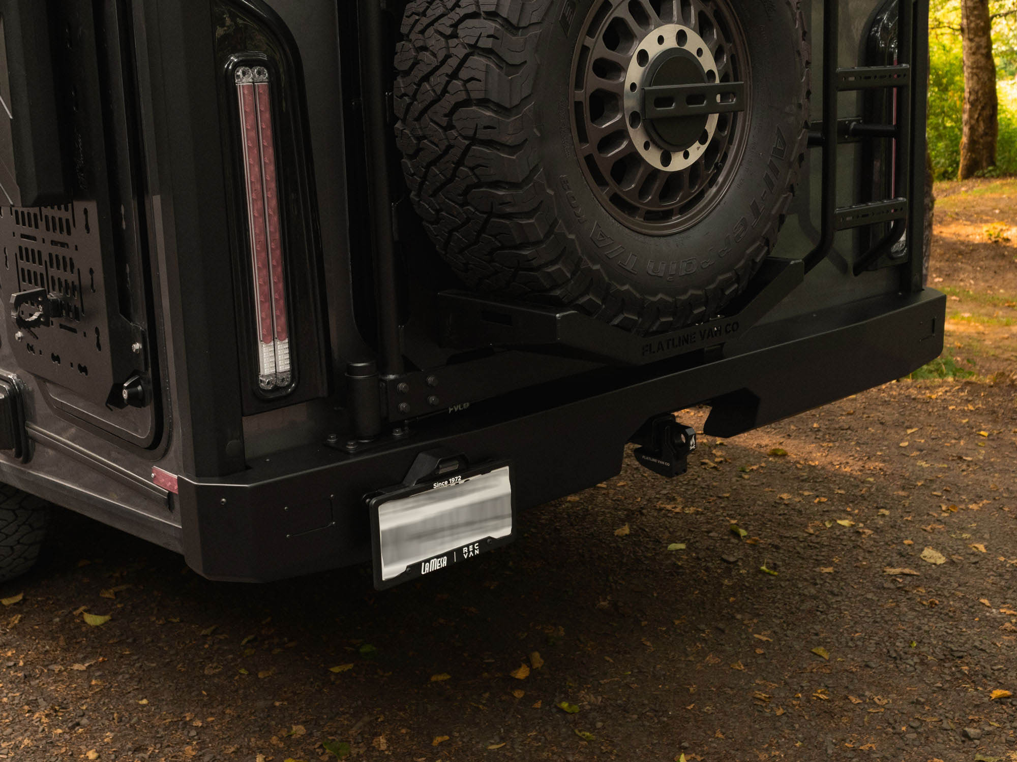 Winnebago Ekko Rear Bumper for Sprinter and Transit vans with illuminated license plate holder included