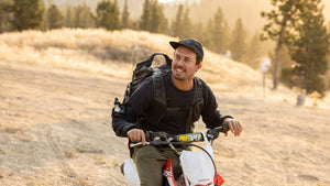 Aaron Blatt on Motorcycle